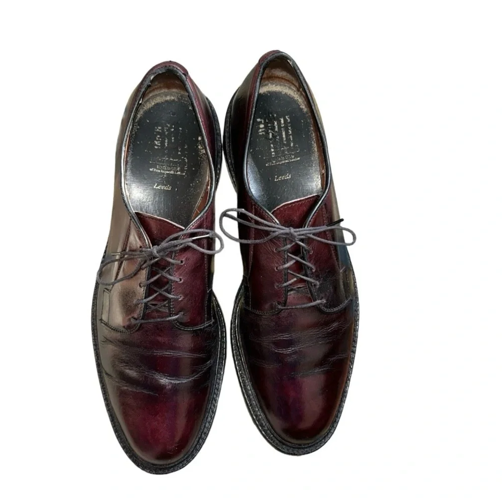 Allen Edmonds Leeds Oxblood Leather Oxfords Size 11.5B Quiet Luxury Old Money